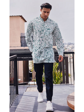 White hand Dyed Shibhori kurta